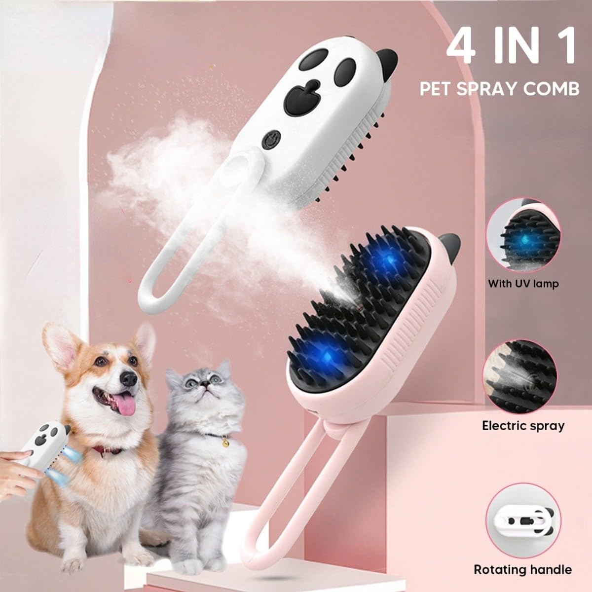 🐾 Cepillo de Mascotas con Luz UV - Cuidado y Higiene en Cada Pasada! 🌟