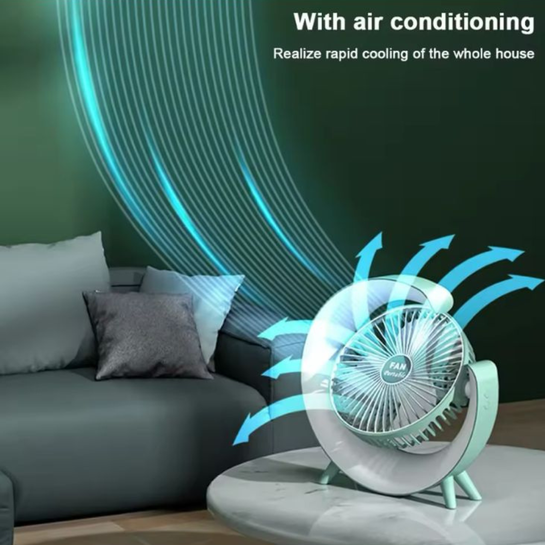 🌬️ Ventilador Portátil de Escritorio USB con Luz LED 🌈