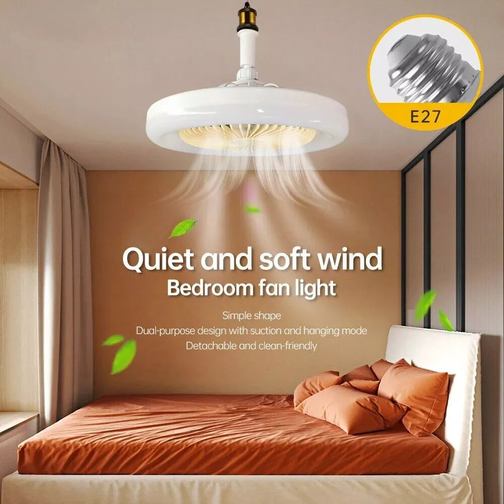 🌬️ Ventilador de Techo con Lámpara LED Integrada - Compacto y Silencioso 💡
