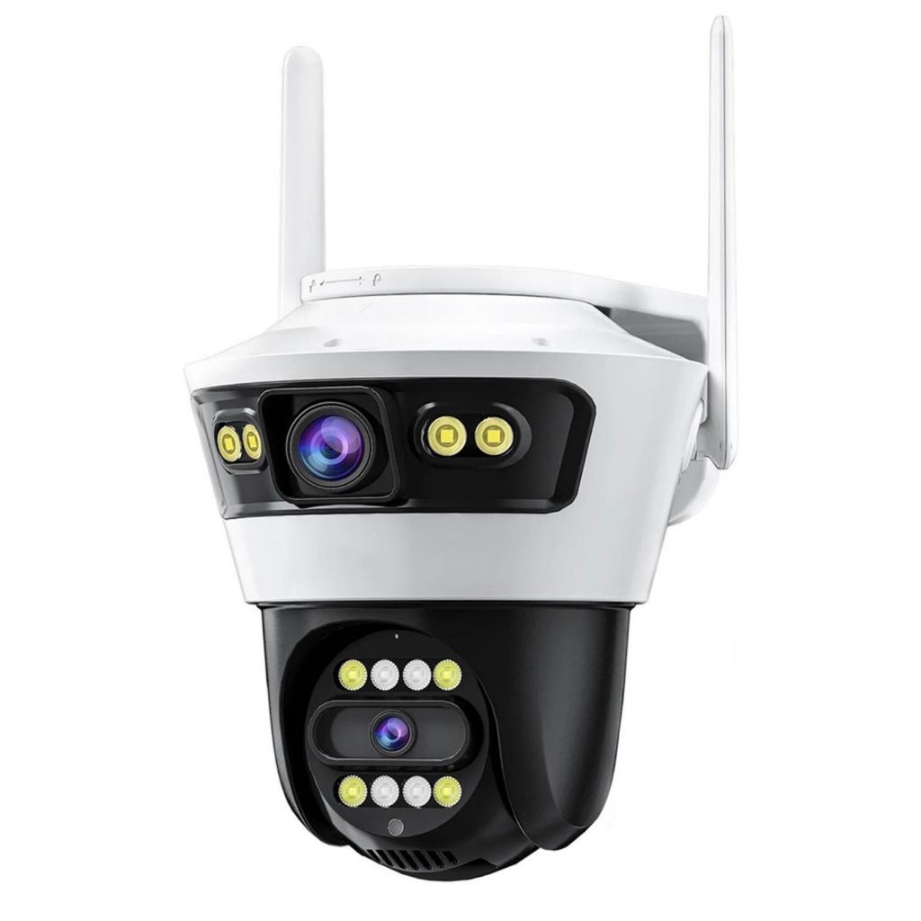 📹 Cámara de Seguridad Doble Lente JORTAN IP66 📹