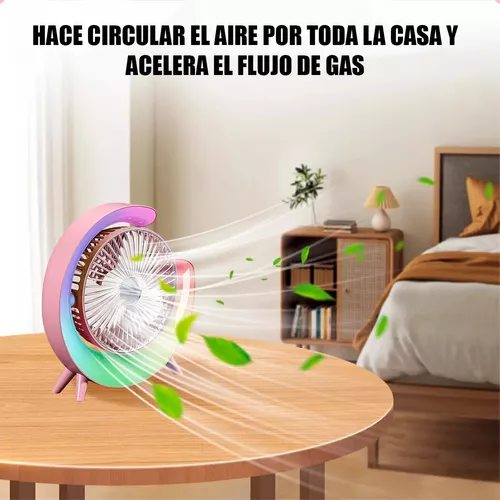 🌬️ Ventilador Portátil de Escritorio USB con Luz LED 🌈